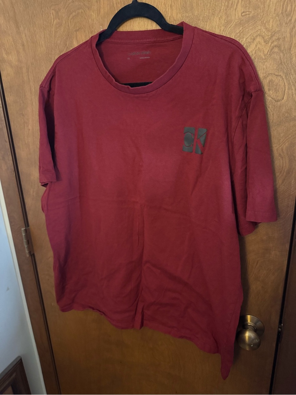 Calvin Klein Burgundy CK Chest Logo Tee